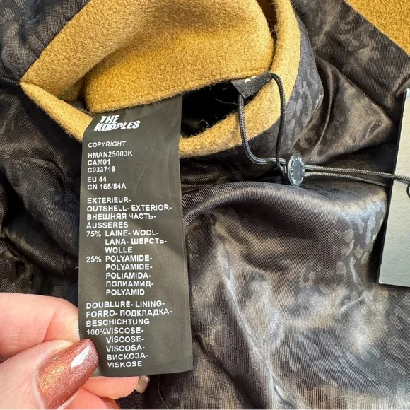 🧥 The Kooples Camel Wool Blend Long Coat | Men’s Small (Women’s Medium) | NWT - Picture 12 of 13